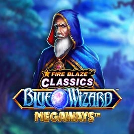 Fire Blaze Blue Wizard Megaways slot visual from Rarestone Gaming available on betsrepublic.pl